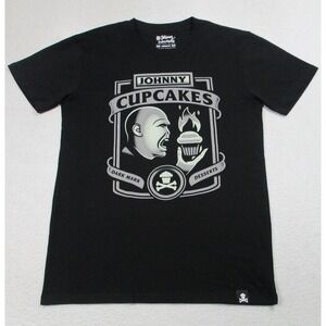 Johnny Cupcakes Shirt Mens Medium Black Dark Mark Desserts Graphic Crewneck